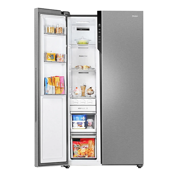 Buy Haier 602 L HRS-682SSU1 Shiny Steel Side By Side Frost Free Refrigerator - Vasanth & Co